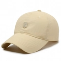 Beige quick-dry baseball cap for men featuring a shield embroidery logo in khaki - Adjustable / Khaki