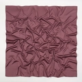 Detail of soft matte satin scarf in dark red featuring premium hemmed edges and silky texture - Dark Red (12#)