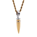 Collar con colgante de bala minimalista y cadena de cuerda dorada con pedrería - Estilo Colgante Dorado (Sin Cadena) (KP59964)