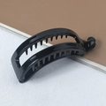 Classic black banana hair clip with matte finish and secure grip teeth for ponytail - Bright Black