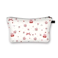 White Valentine makeup bag with cherry and heart patterns for student storage - 6-Floral Bow Heart