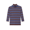 Fashionable multi-color striped knit sweater with high neck and long sleeves for women - S / Multi-color Striped