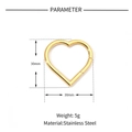 Polished gold heart shaped stainless steel spring ring clasp for jewelry making 30mm - Heart (30*30mm) / Gold