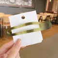 Olive green semi-transparent minimalist large hair clip on white display card - Dark Green