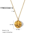 Especificaciones técnicas y medidas del collar con colgante ondulado bañado en oro de 18K - Colgante de Onda Redonda Dorado (YYN023368-G)