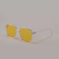 Sonnenbrille im Retro-Pilotenstil mit transparentem Rahmen und gelben Gläsern - Transparent / Gelbe Gläser