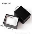 Men's fashion watch gift box with black lychee texture and white velvet cushion - White Pillow Box