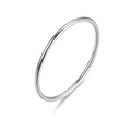 Minimalist 1mm silver titanium steel ultra-thin ring with smooth polished finish - Rounded Style / Silver / US 4