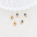 Detailed view of gold-plated connectors with blue zircon for DIY jewelry making - 12# Connector (Double Loop)