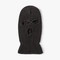Thick black 3-hole knitted balaclava mask for winter outdoor warmth and protection - One Size / Dark Gray