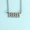 Silver stainless steel necklace featuring a lucky number 888 pendant with thin O-chain - Number 888 / Steel