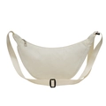 Bolso bandolera de pana blanco crema con correa ajustable y cierre de cremallera - Blanco