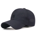 Gorra de béisbol de malla transpirable azul marino con letra C bordada para deporte - Ajustable / Azul marino