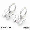 Boucles d'oreilles papillon en acier inoxydable argenté 15x11mm bijoux élégants - Style C Pendentif Papillon (KE115309-KFC)