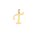 Golden stainless steel letter T pendant with vacuum real gold plating and bail - Letter T