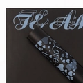 Matte black waterproof flower wrapping paper with blue Love heart pattern - Heart Language - Black