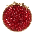 DIY jewelry beads in glossy red round style for Christmas themed bracelets and crafts - Crackle Glaze Bead - Red