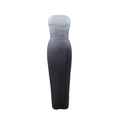 Detail of slim fit bodycon tube dress showing elegant gradient color and pleated texture - S / Gray