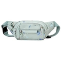 Sac ceinture en nylon vert clair avec taches d'encre colorées et lettres pour femme - Style 3 Vert