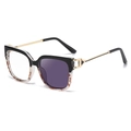 Cat eye glasses frame with black and tortoiseshell finish featuring photochromic lenses - C6 Black Tortoiseshell to Tea