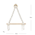 Portarotolo in corda di cotone beige con bastone di legno naturale, misura 30x35cm - 30*35cm / Beige