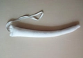 Cosplay white plush animal tail accessory with elastic loop for costume parties - White Tail