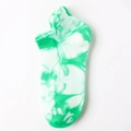 Calze corte in cotone stile skate con motivo tie-dye verde e polsino a coste - Taglia unica / verde chiaro