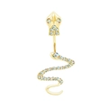 Piercing ombelico serpente dorato con cristalli AB iridescenti in acciaio inossidabile - Oro Strass AB