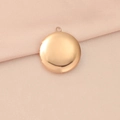 Ciondolo a medaglione rotondo in acciaio inossidabile oro rosa su tessuto rosa - 20mm / Oro rosa