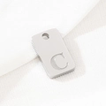 Ciondolo rettangolare in acciaio inossidabile lucido con lettera C incisa per collane DIY - Lettera C(KLJ9783-Z) / Argento