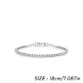 Funkelndes S925 Sterlingsilber Tennisarmband 18cm mit rund geschliffenen Zirkonia-Steinen - 18cm / 2mm Stil (RHB2078)