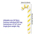 Inflatable yellow and white walking stick toy for costumes, height 90cm and width 28cm - Yellow and White Candy Cane
