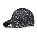 Thick black baseball cap with silver graffiti prints and glitter texture for adults - Adjustable / Black with Metallic Letters
