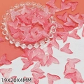 Detailed macro view of 19x20x4mm pink translucent resin fish tail charms for DIY jewelry - Bright Red Fish Tail