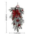Ghirlanda di Natale a goccia con fiori di velluto rosso e pigne per decorazioni festive - Ghirlanda a Goccia 50cm
