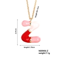 Gold chain necklace with letter Z pendant in red, pink and white glossy finish - Letter Z Style (N00906-Z)