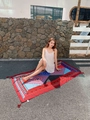 Ethnic style red beach shawl with geometric patterns and fringe for summer vacation - Style 22-Red Blue Ethnic Geometric / 180cm