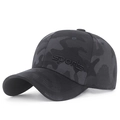 Adjustable baseball cap with dark grey camouflage pattern and sports embroidery - Grey with Grey Embroidery