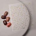 Autocollants 5D dorés pour ongles avec étoiles et lunes pour manucure élégante - Style de Coeur de Chaîne de Noeud de Lune Étoile d'Or (CO-093)
