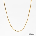 Minimalist gold-plated PVD stainless steel round snake chain necklace for layering - Single Layer Gold (KDD904)