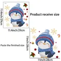 Size chart for Christmas penguin wall sticker with dimensions in centimeters and inches - Christmas Penguin