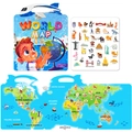 Reusable jelly sticker book for kids with world map design and cute animal motifs - World Map