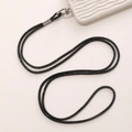 Luxury black rhinestone crossbody phone lanyard with sparkling crystal strap and metal clasp - 4mm Drill Chain / Black