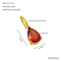 Ciondolo a goccia in zircone rosso e acciaio inossidabile placcato oro 18k PVD - Gennaio (Granato)