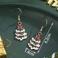 Festive green enamel Christmas tree drop earrings with 4.2cm length and 1.4cm width - Green Snow-covered Christmas Tree Hooks-SD61305