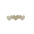 Barrette argentée à trois formes de cœur serties de strass étincelants pour cheveux - Argent Strass Cœur Pince
