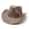 Cappello da cowboy vintage marrone con trama scamosciata effetto vissuto e tesa larga - M (56-59cm) / Marrone Chiaro Texture
