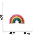 Colorful embroidered rainbow patch measuring 4cm x 2cm for clothing decoration - Style 21 Mini Rainbow Bar