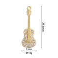 Golden guitar pendant dimensions showing 27.6mm height and 9.5mm width with weight - Gold Guitar A