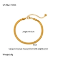 Detail view of 18k gold plated stainless steel snake chain anklet with secure clasp - 4mm Wide Snake Bracelet (DYA023-4mm)